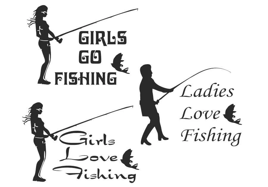 "Girls Go Fishing" Bumper sticker