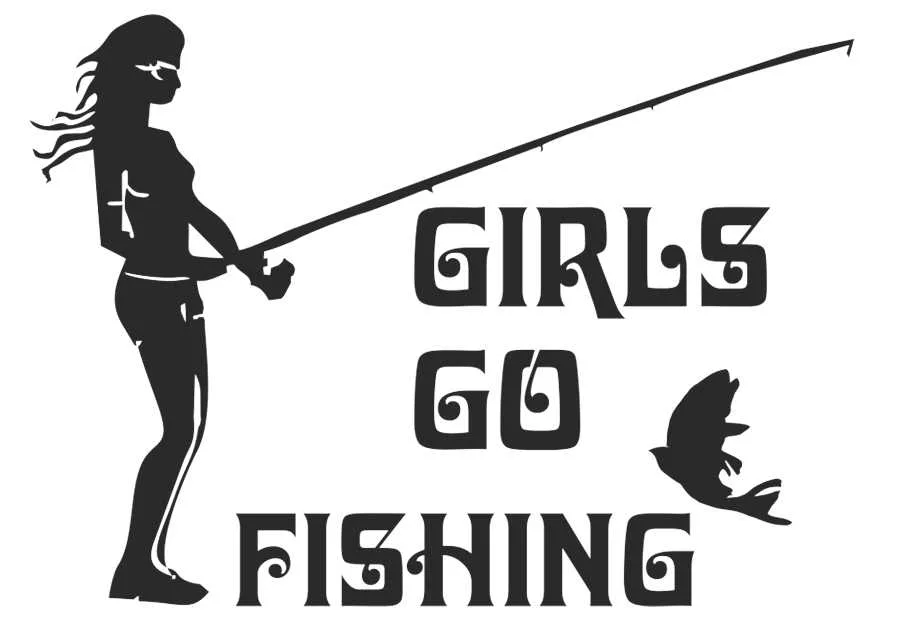 "Girls Go Fishing" Bumper sticker - Image 3