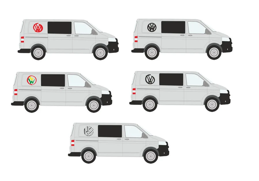 "VW"  round panel graphic